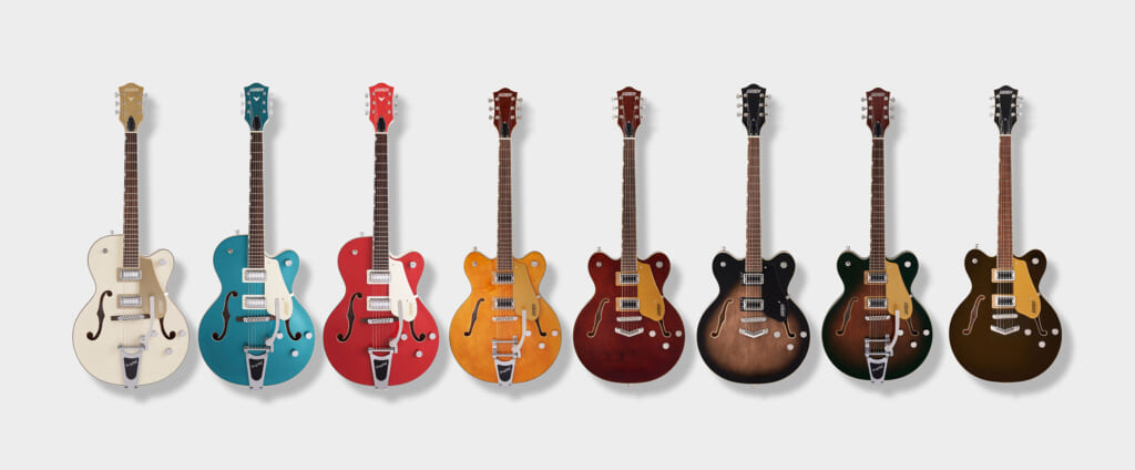 グレッチのホロウ・ボディ・ギターElectromatic Collectionの新製品8機種を紹介
