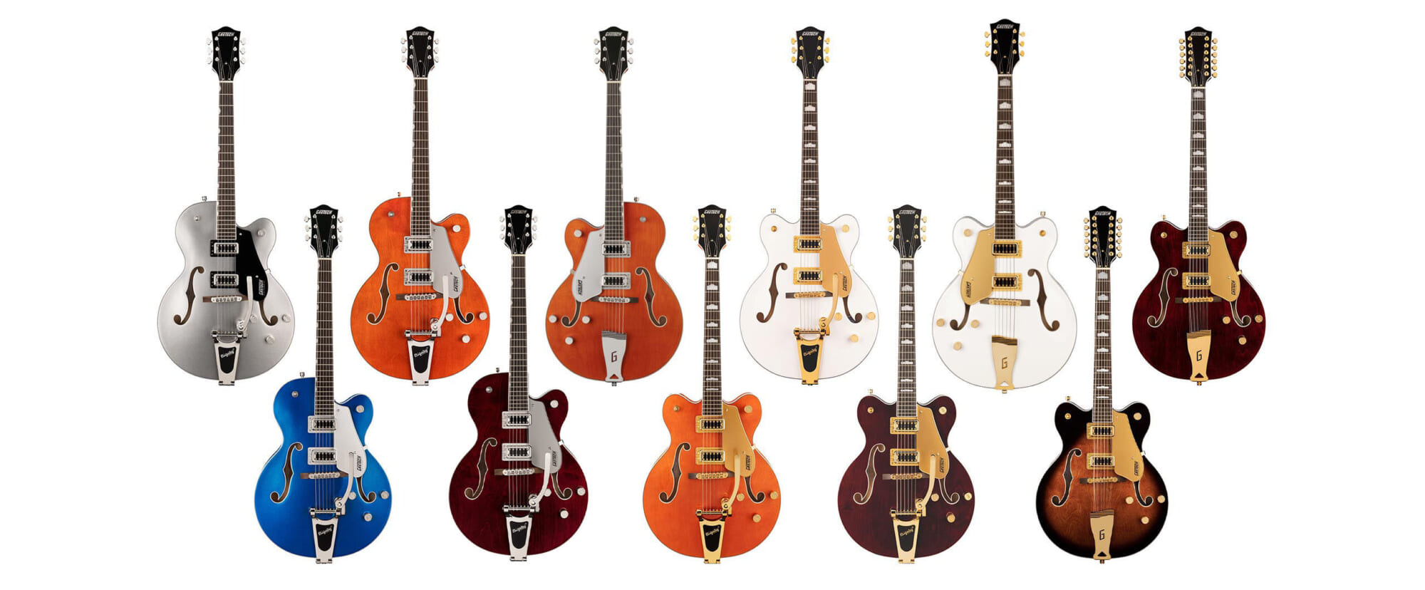 グレッチのエレクトロマチック・コレクションより、ホロウ・ボディ・ギターの新製品5モデルが登場