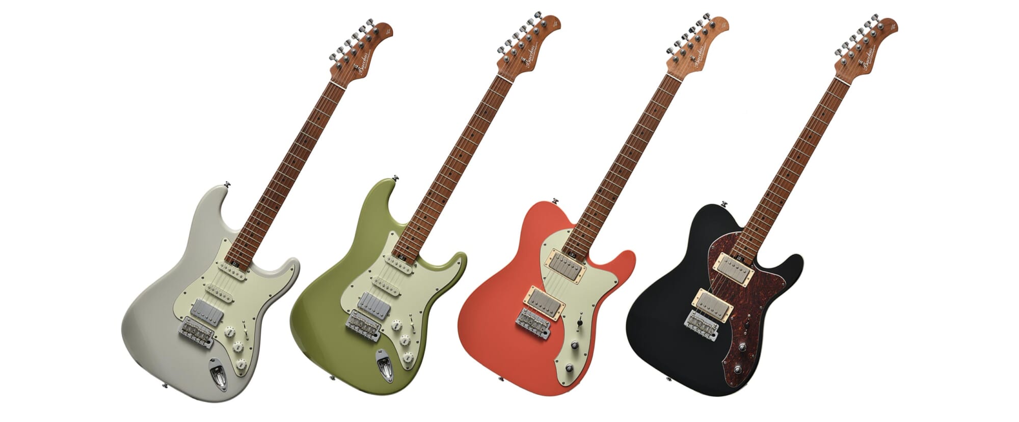 Bacchusより、25インチ・スケールとローステッド・メイプル・ネックを採用したギター2機種が登場