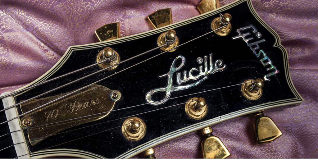 B.B.キングの1998 Custom Gibson B.B. King Lucille Gem Series Diamond（ヘッド部）
