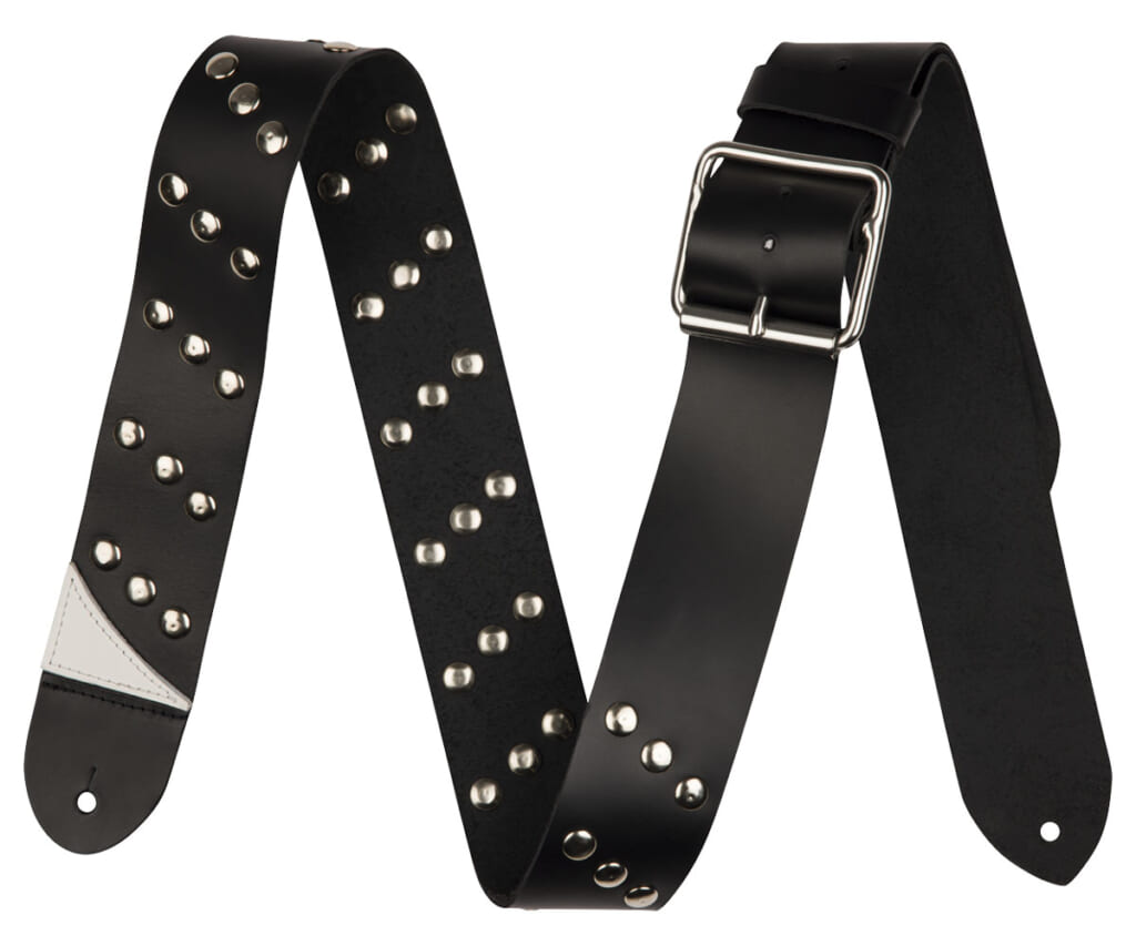 Jackson Diagonal Stud Leather Strap, Black, 2.5”