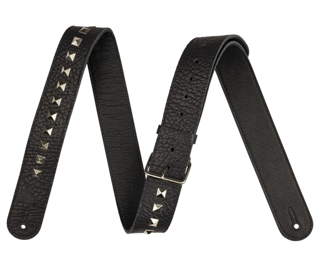 Jackson Metal Stud Leather Strap, Black, 2.5”