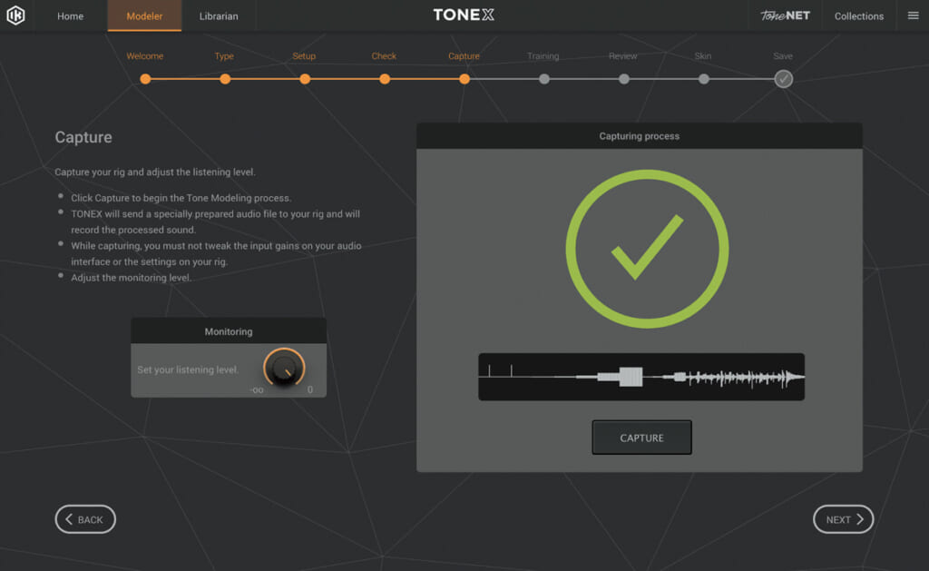 Tone Modelを生成するキャプチャー画面