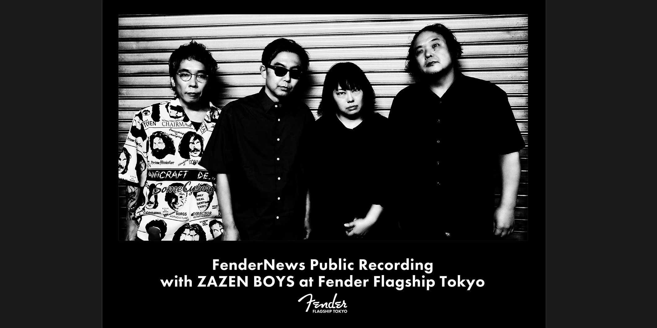 向井秀徳率いるZAZEN BOYSがFender Flagship Tokyoのストアイベントに初登場。特別セッションの公開収録を実施