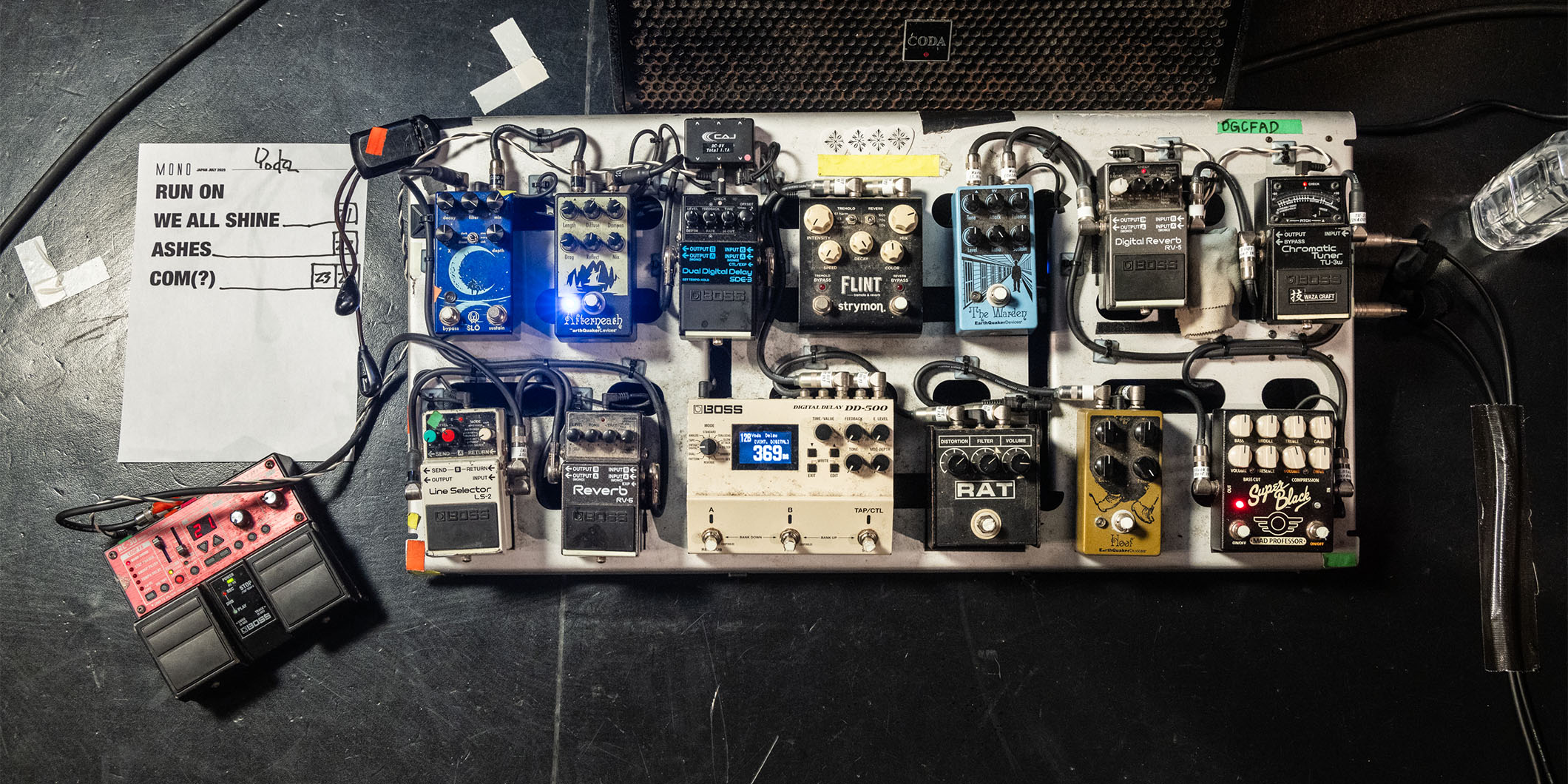 MONOのYodaがライブで愛用するペダルボードを本人が解説！