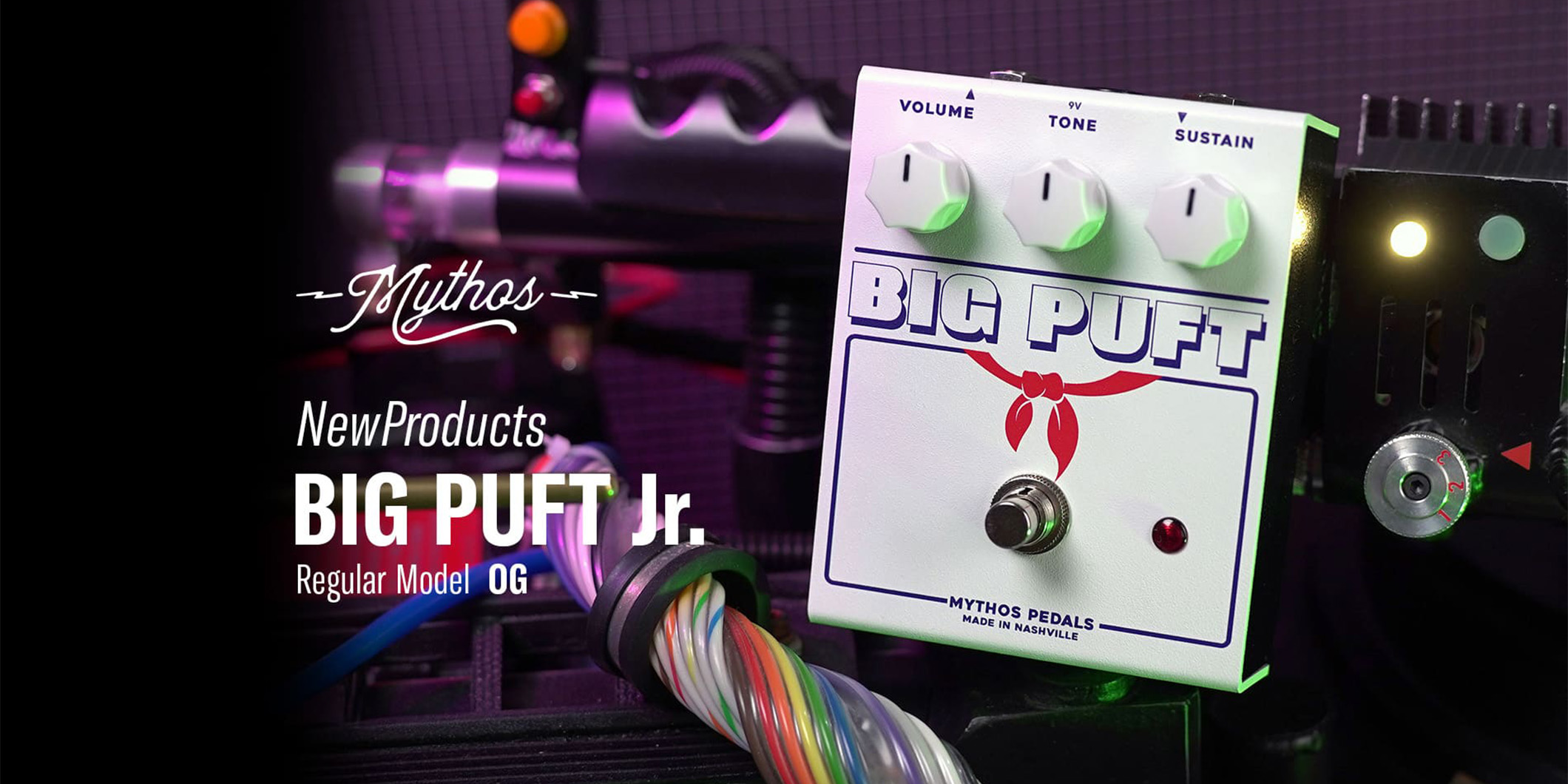 Mythos Pedalsより、BMPファズ回路をベースに独自のアレンジを