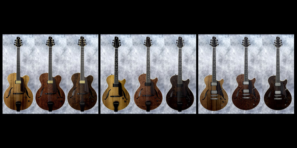 Kikuchi Guitarsより、アーチトップ・ギターのシリーズが登場初回生産分のボディにはエキゾチック・ウッドを採用