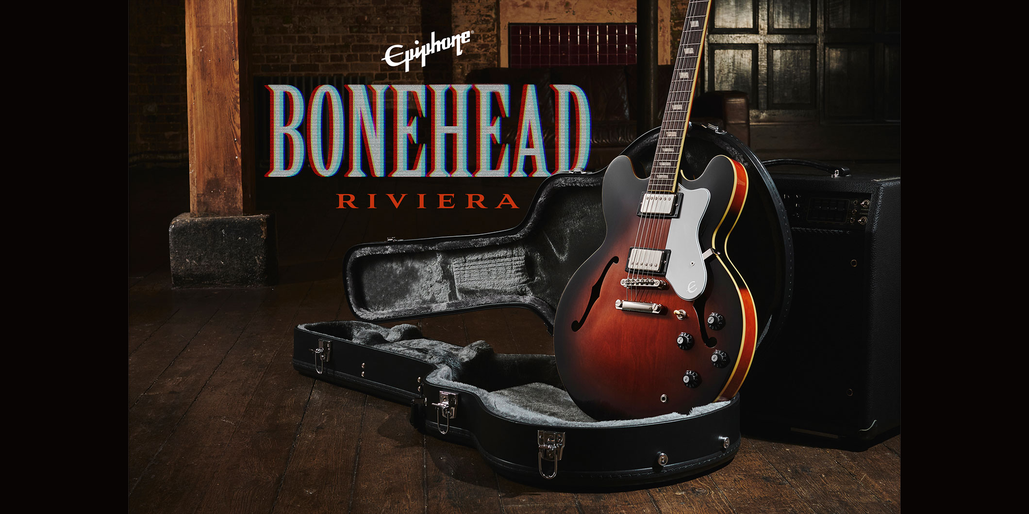 エピフォンより、オアシスのポール・“ボーンヘッド”・アーサーズが使用するRivieraのレプリカ、“Bonehead Riviera”がリリース