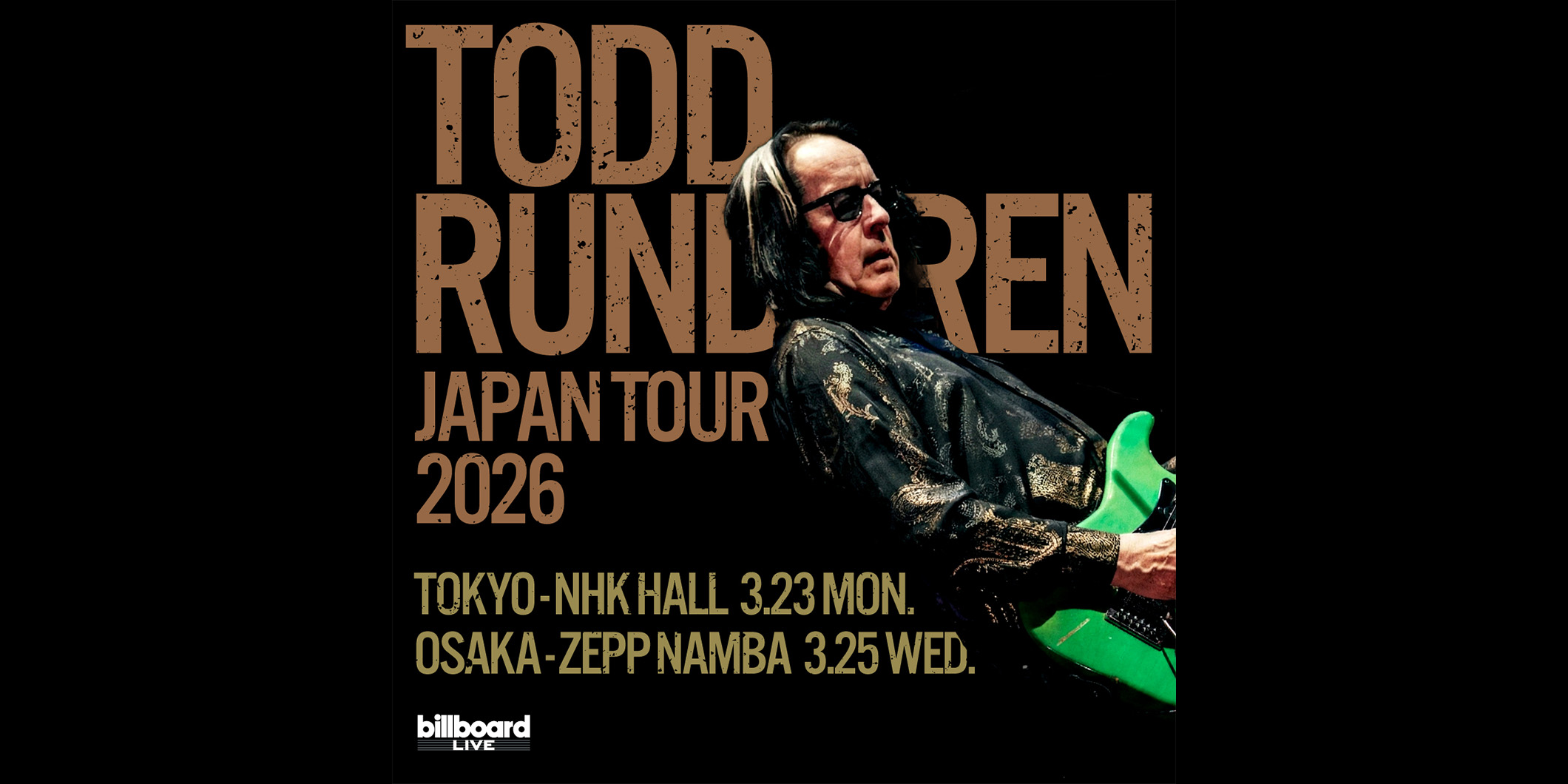 トッド・ラングレンが、2026年3月に東京・大阪で単独来日公演を開催！