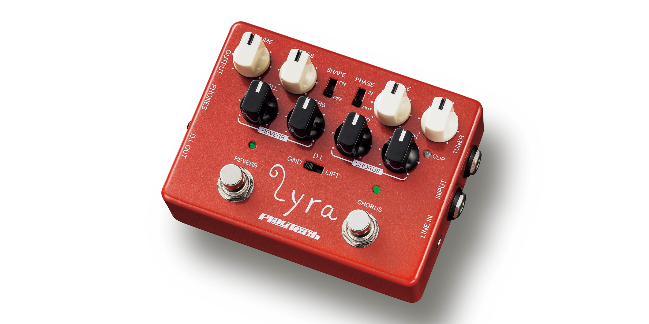 PLAYTECH／LYRA ACOUSTIC PREAMP〜低価格だけど本格派！　エフェクト内蔵のアコギ用プリアンプ