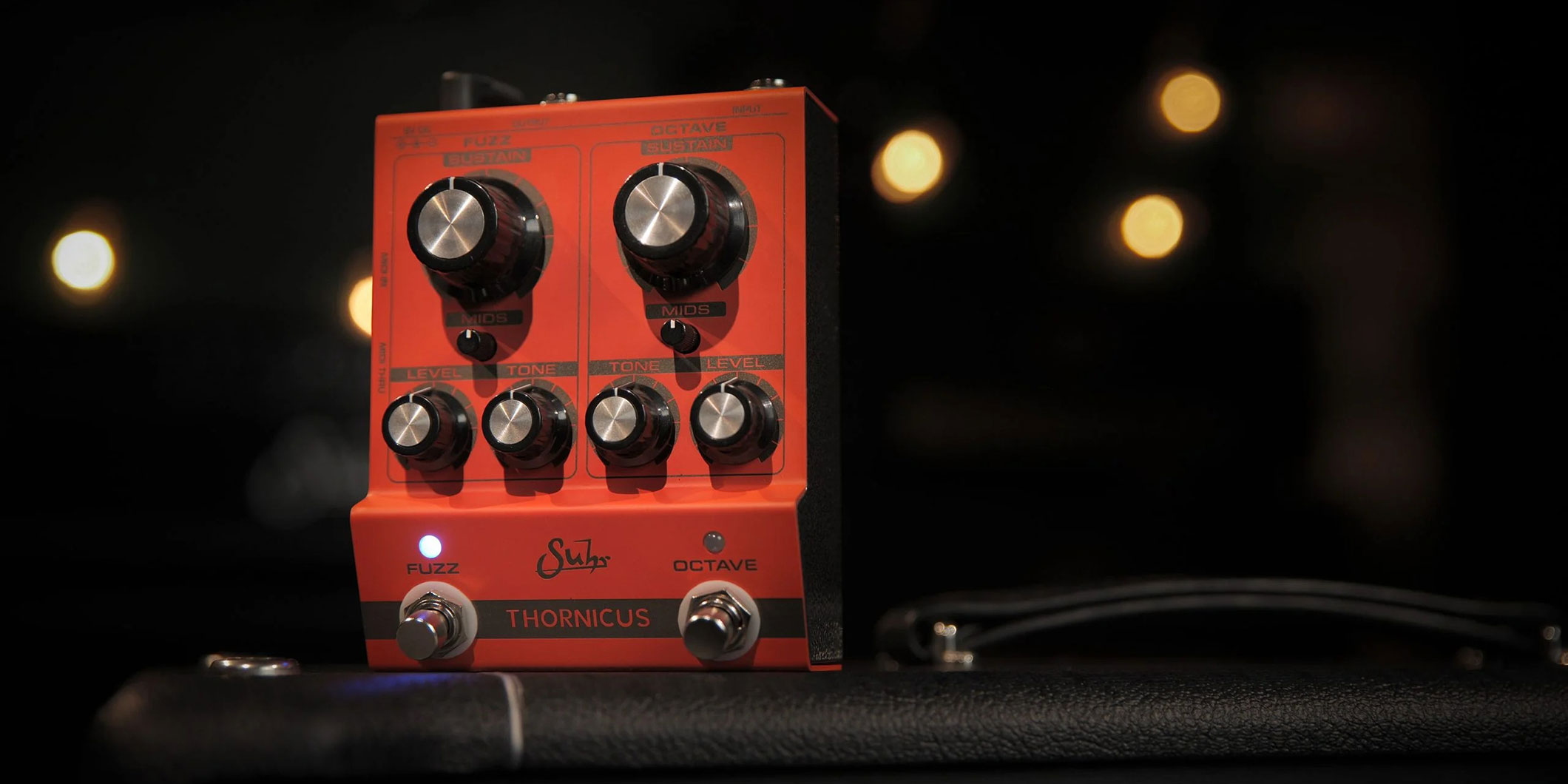 Suhrとイアン・ソーンリーが共同開発したファズ&オクターブのデュアル・チャンネル・ペダル、“Thornicus Fuzz”が登場