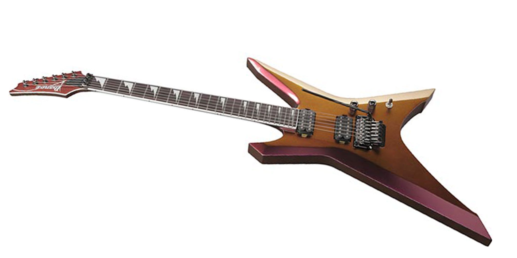 Ibanezが、変形ギター“Xiphos”のカメレオン・カラー限定モデル“XPT420DX-RGC”をリリース