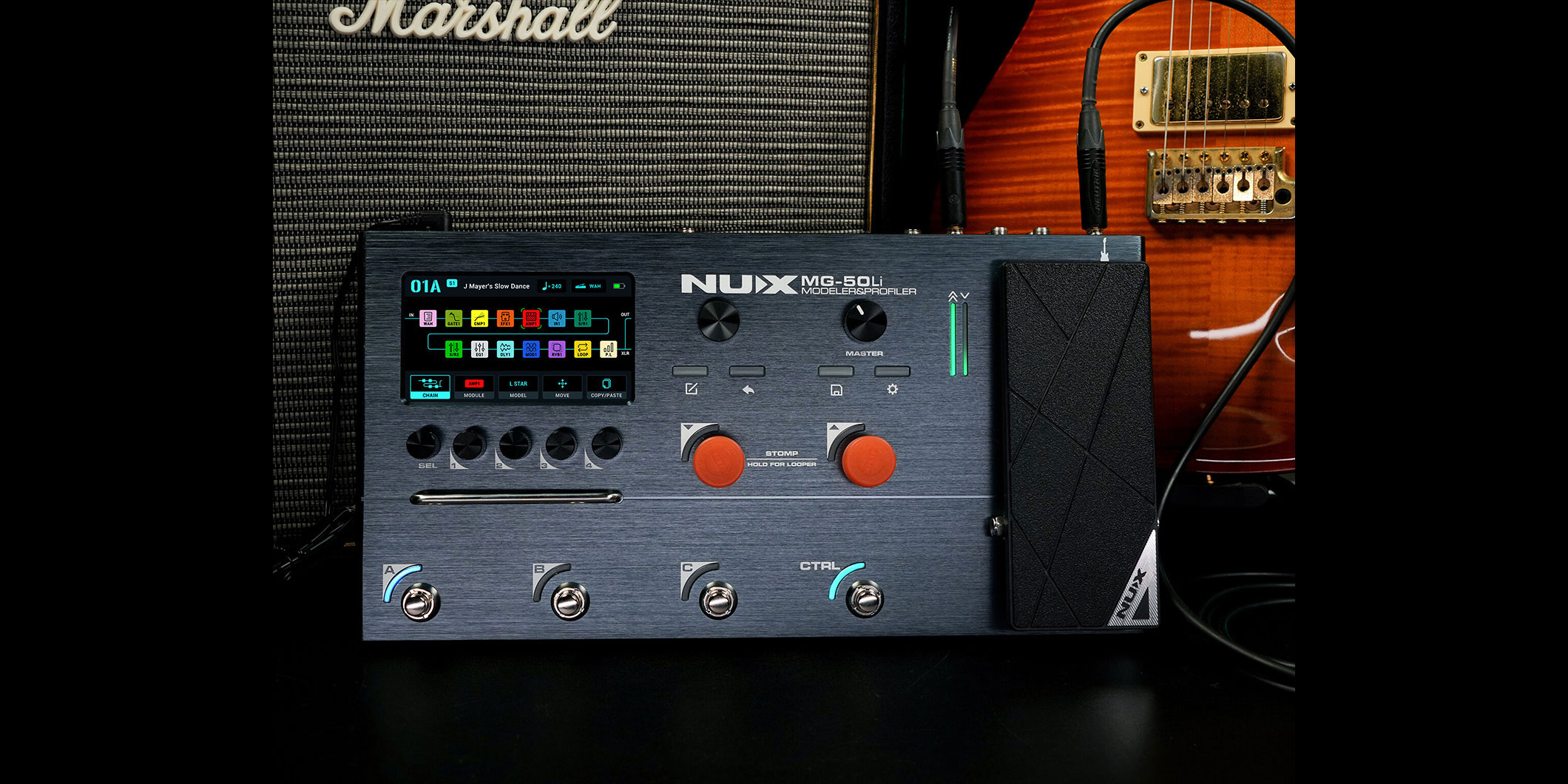 NUXより、マルチ・エフェクターのフラッグシップ・モデル“MG-50Li Modeler & Profiler”が登場