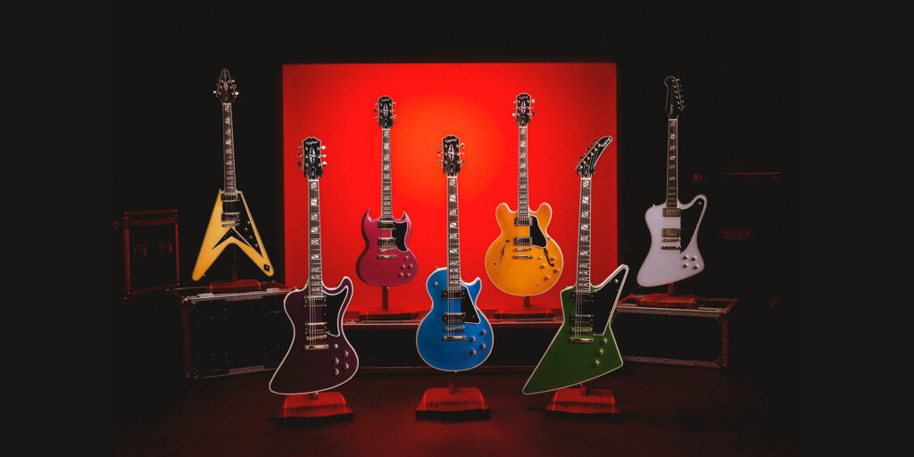 エピフォンより新シリーズ“Futura”が登場　ギブソンの歴史的なギターを現代向けに進化させた7つのモデルをラインナップ