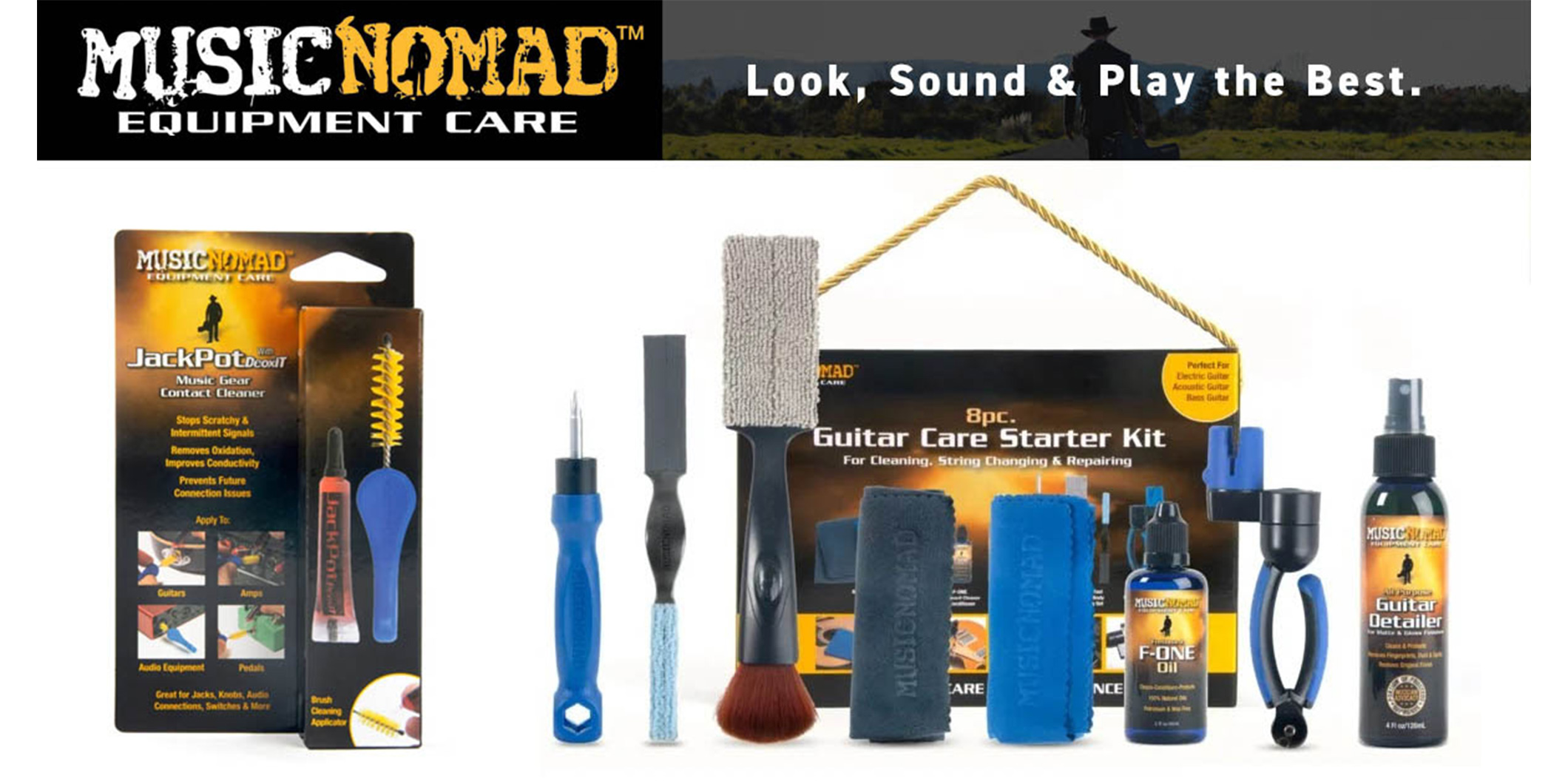 MUSIC NOMADより、ギターのクリーニングやメインテナンス、弦交換に便利な2つの新製品が登場