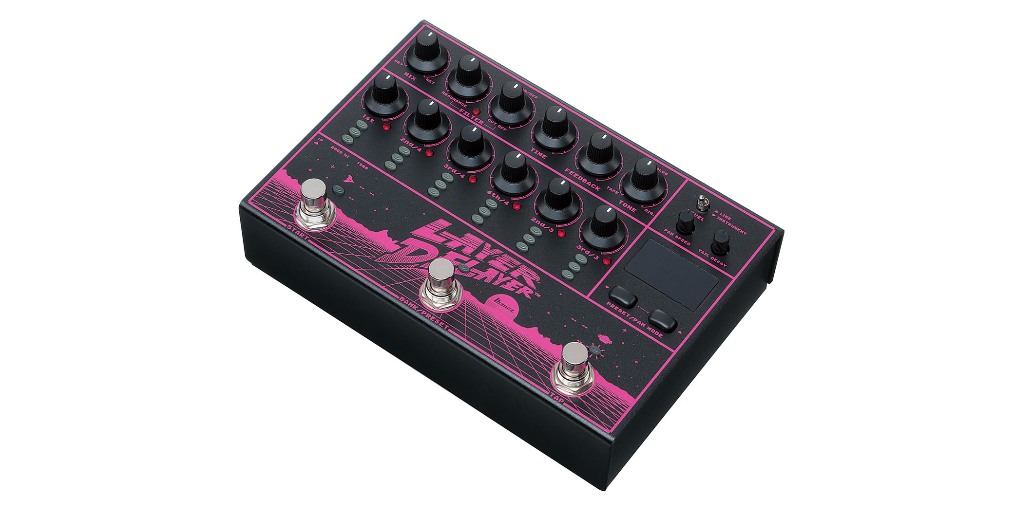 Ibanez、リズミカルで立体的なディレイ・パターンを自在に構築できる“LD303 Layer Delayer”をリリース