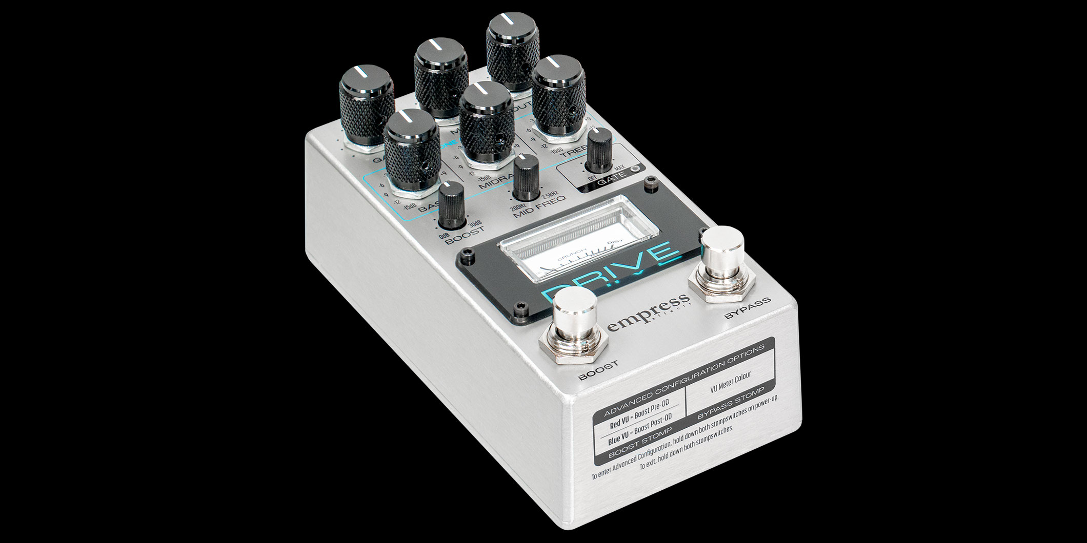 Empress Effectsより、可変ミッドEQで歪みのキャラクターそのものを調整可能としたオーバードライブ“DRIVE”が登場