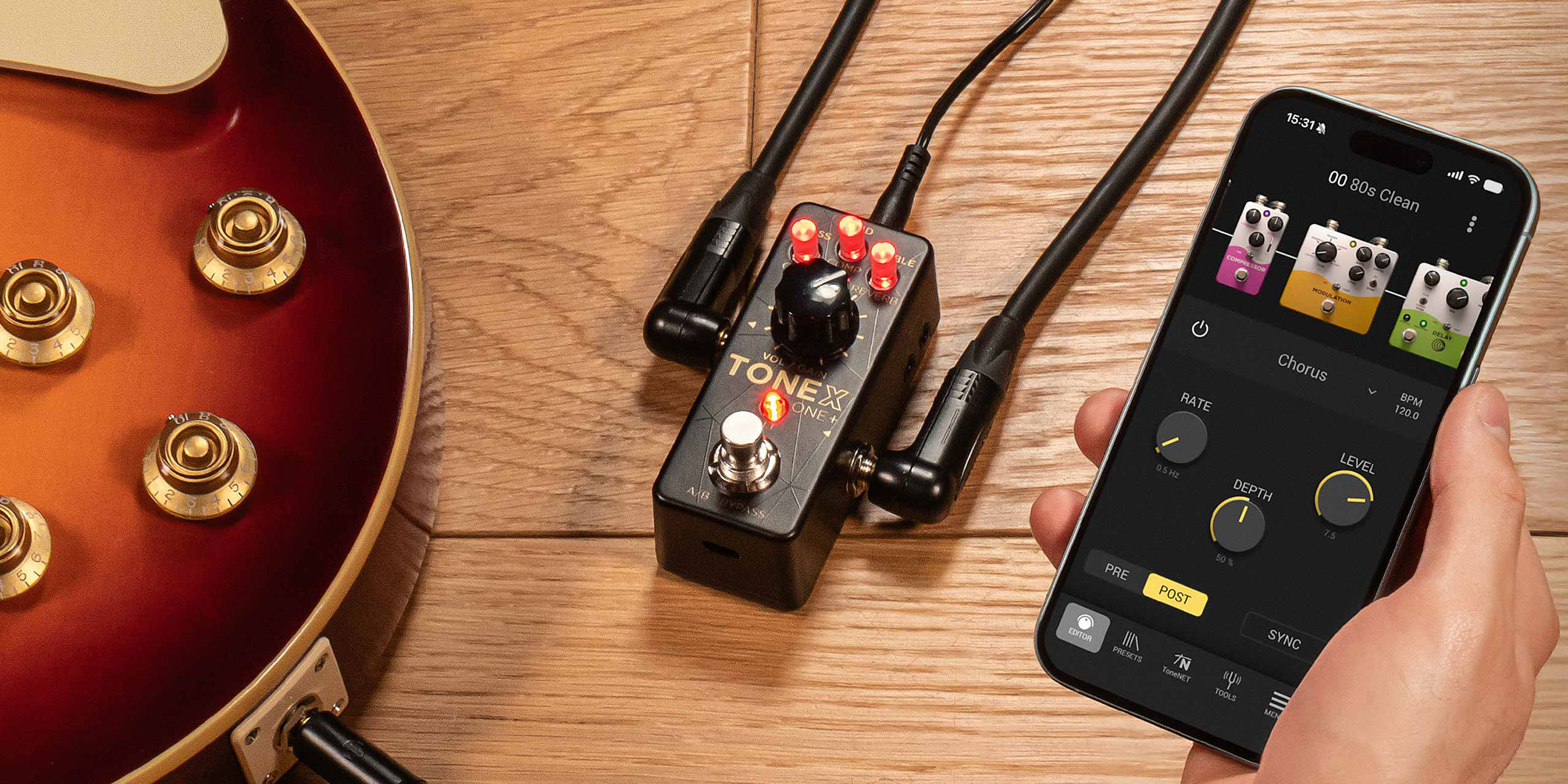 IK Multimediaより“TONEX ONE+”が登場！　ミニ・ペダル型モデリング・デバイスがスマホ・アプリでワイヤレス操作可能に