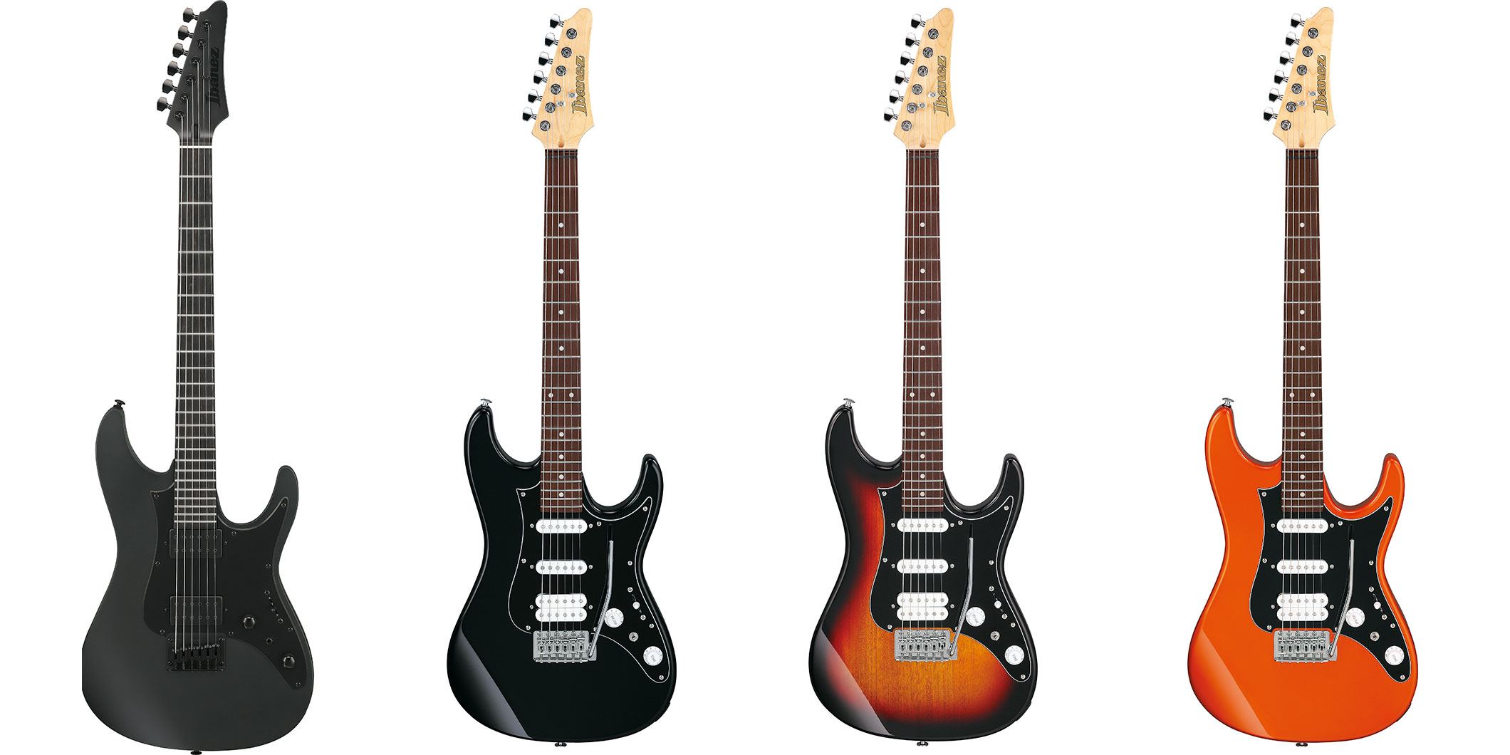 Ibanezが、“ビギナー向け究極の1本”AZ Essentialsの新作“AZES40B”を発表。オール・ブラックのIRON LABELから“AZ41B1-BKF”も登場