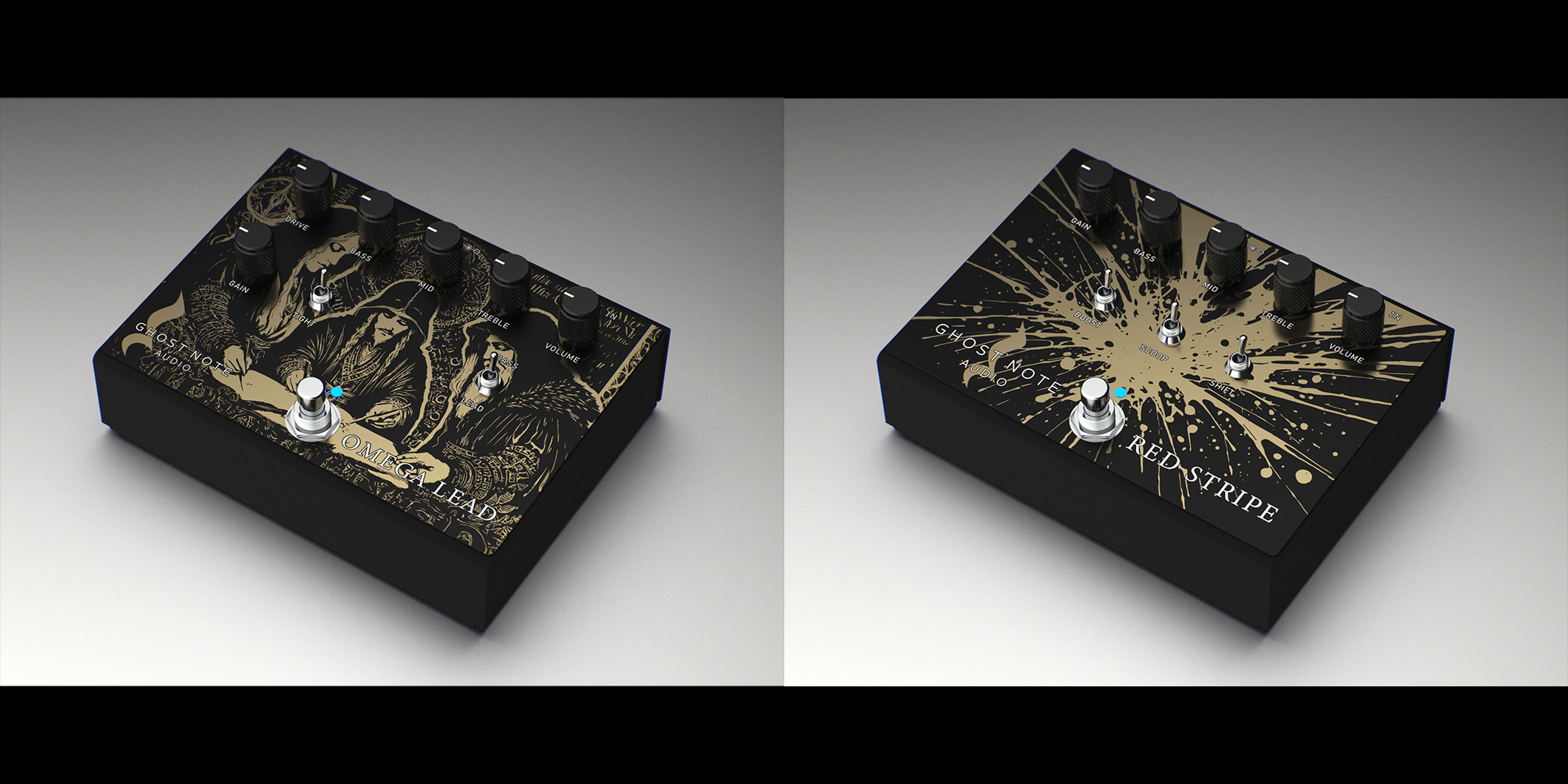 Ghost Note Audioより、超ドゥームな“Omega Lead”とスラッシーな“Red Stripe”、2つのハイゲイン・プリアンプが登場