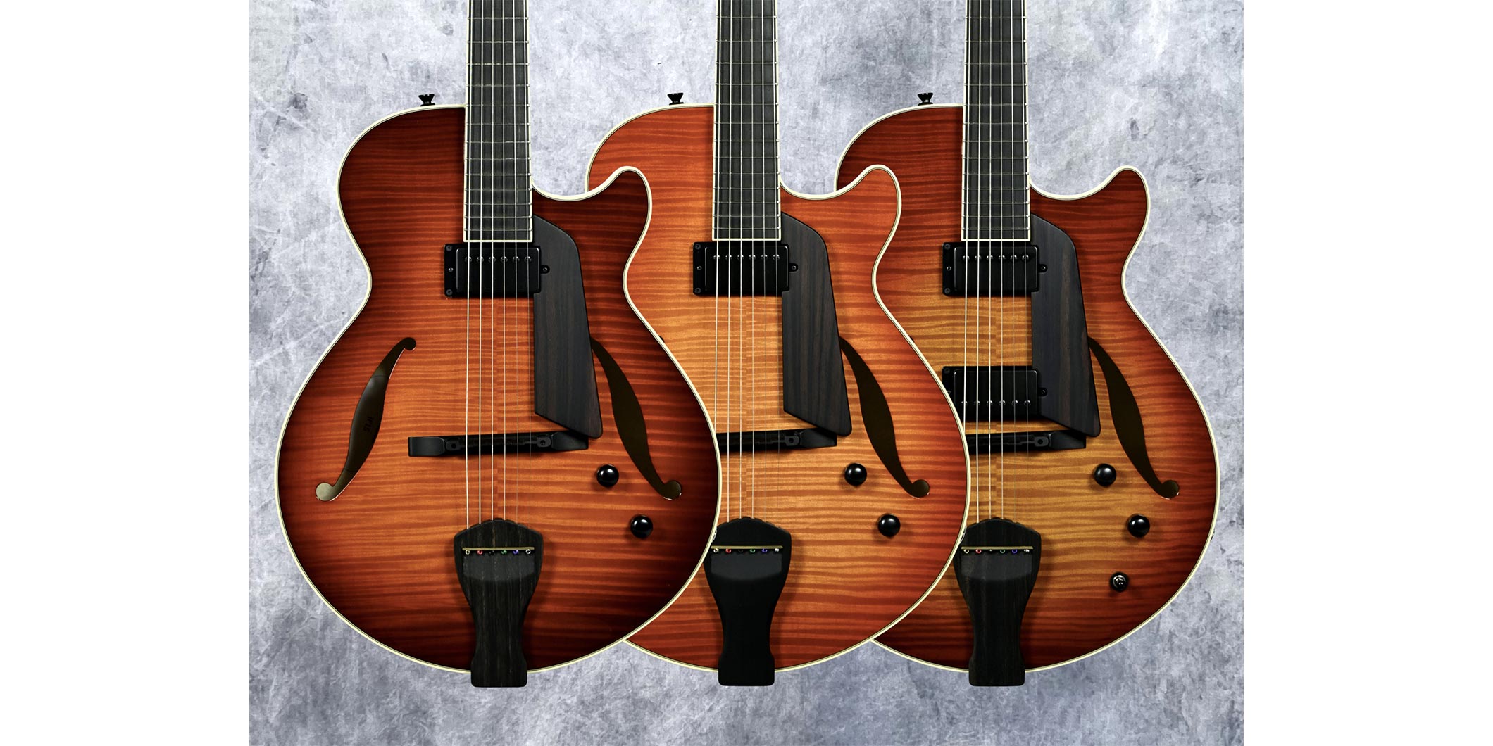 Kikuchi Guitars、フレイム・メイプル・ボディとカスタム・ハムバッカーを採用したフルアコを2機種発売