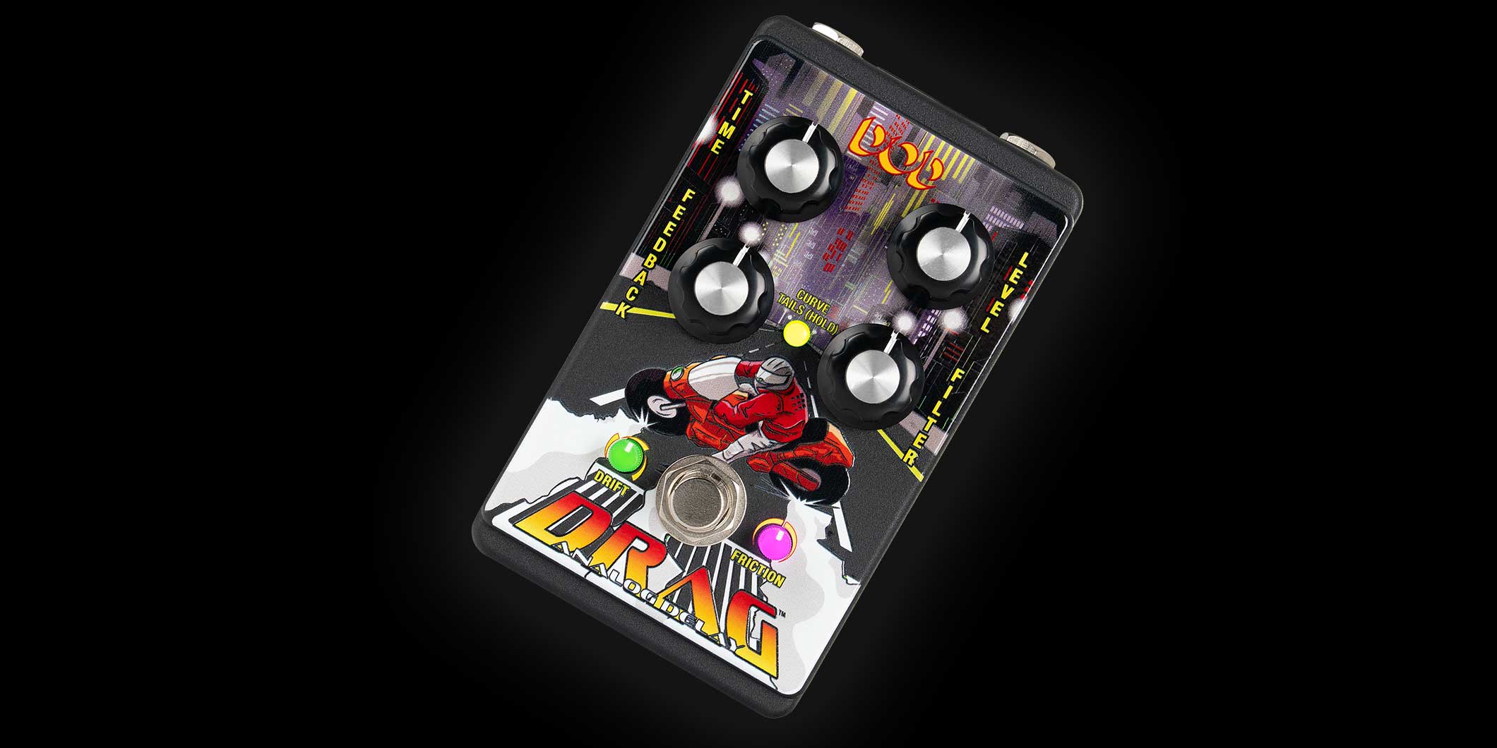 DODより、ディレイ音の急停止／加速を自在に操るアナログ・ディレイ・ペダル“DRAG”が登場