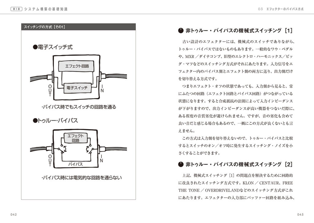 「エフェクターのバイパス方式」のページ